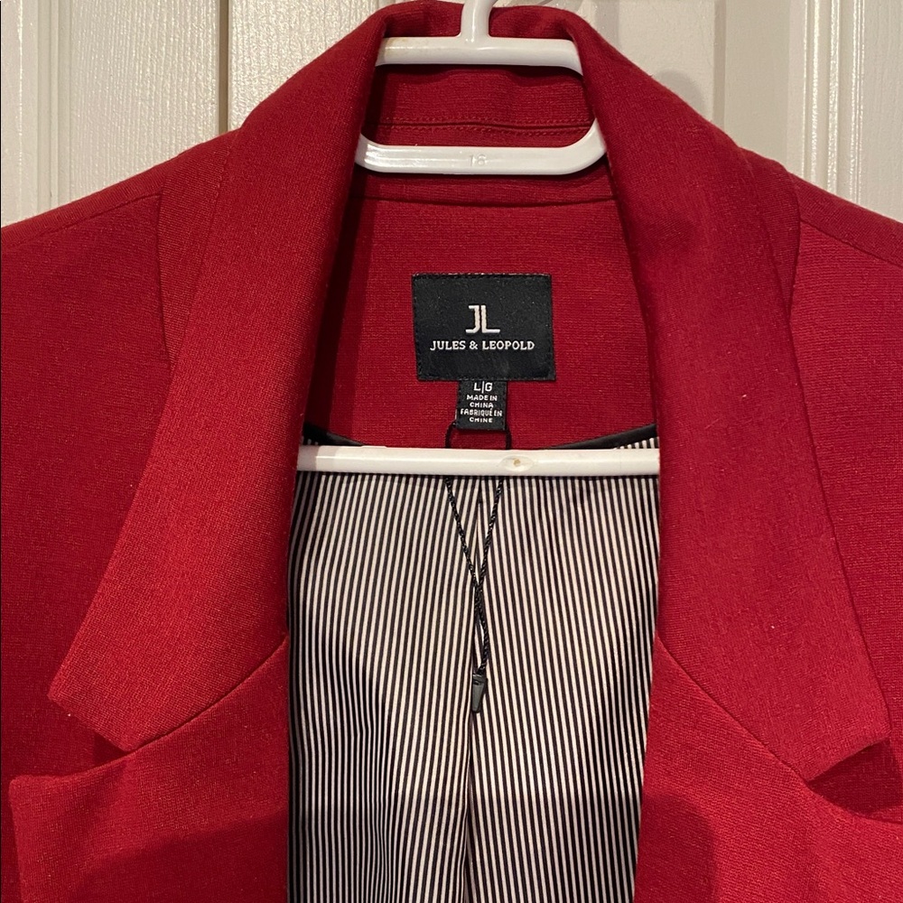 Jules & Leopold blazer in deep red - Sz L - Picture 3 of 4